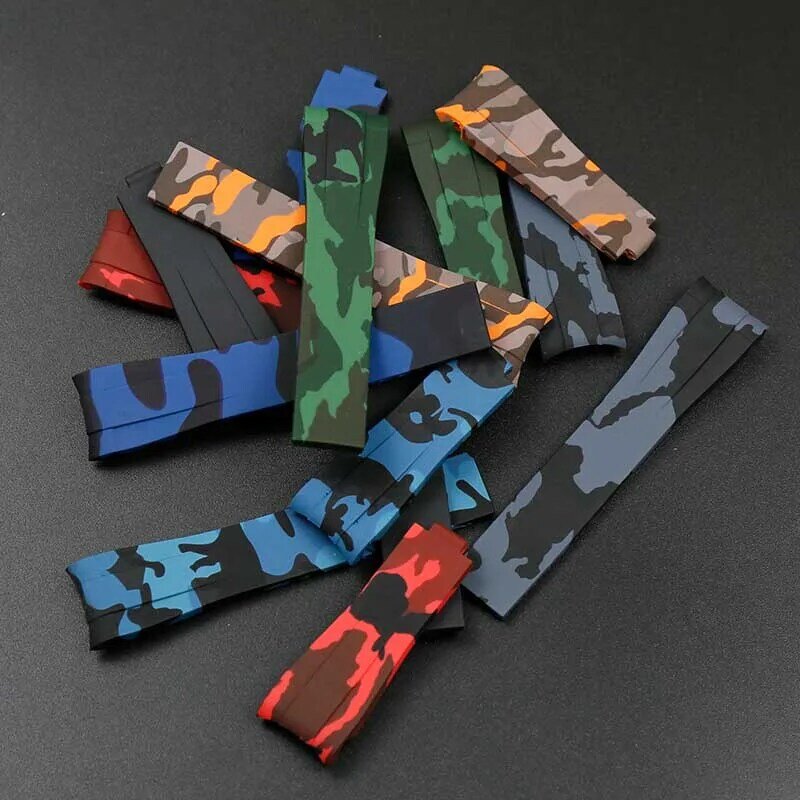 Mannen Rubber Camouflage Riem Voor Rolex Gmt Waterdichte Siliconen Band Vrouwelijke 20 Mm Gesp Accessoires