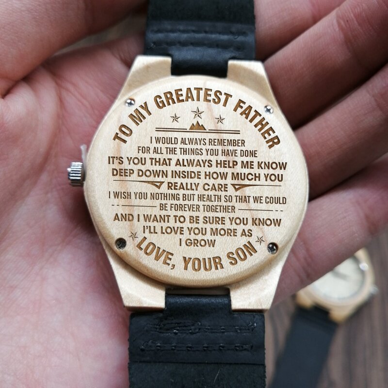 Para mi papá-relojes de cuarzo automáticos para el mejor padre cumpleaños elevador reloj de pulsera de lujo reloj de madera de arce