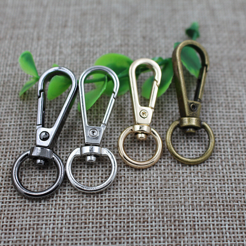 20PCS /SET Gold Silver Bronze Swivel Lobster Clasp Clips Key Hook Keychain Split Key Ring Findings Clasps For Keychains Making