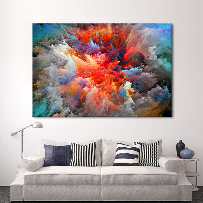 AAHH Modern Abstract Canvas Art Painting Colorful Clouds Wall Pictures For Living Room Wall Art Painting Home Decor Frameless