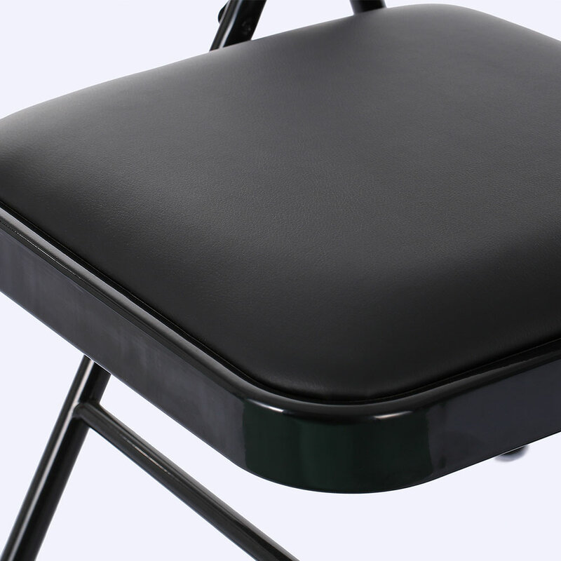 6pcs Elegant Foldable Iron & PVC Chairs for Convention & Exhibition Black