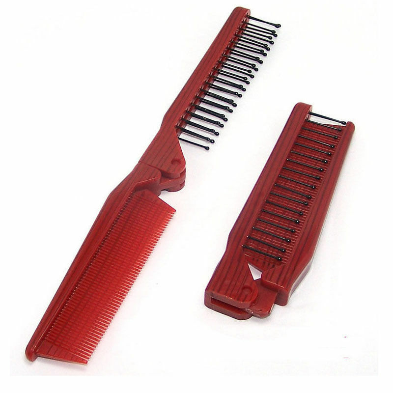 Antistatic Double Side Hairdressing Comb Travel Foldable Pocket Hair Brush Head