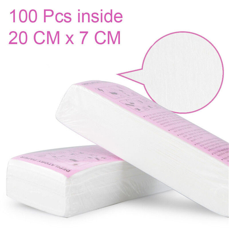 Rollos de papel de cera no tejido para depilación, rollo de tiras de papel de cera para depilación, 100 Uds.