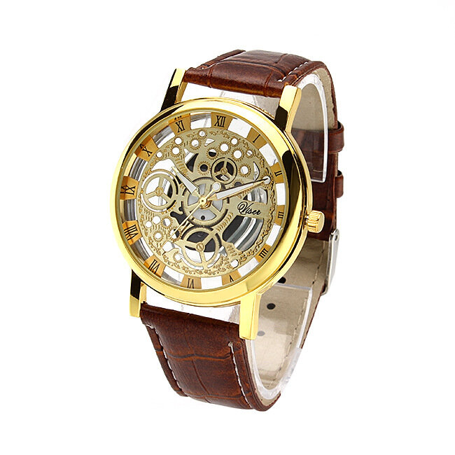 Luksusowa marka hollow skórzany zegarek kwarcowy mężczyźni kobiety moda zegarek na bransolecie zegarki na rękę zegar Relogio Masculino Feminino