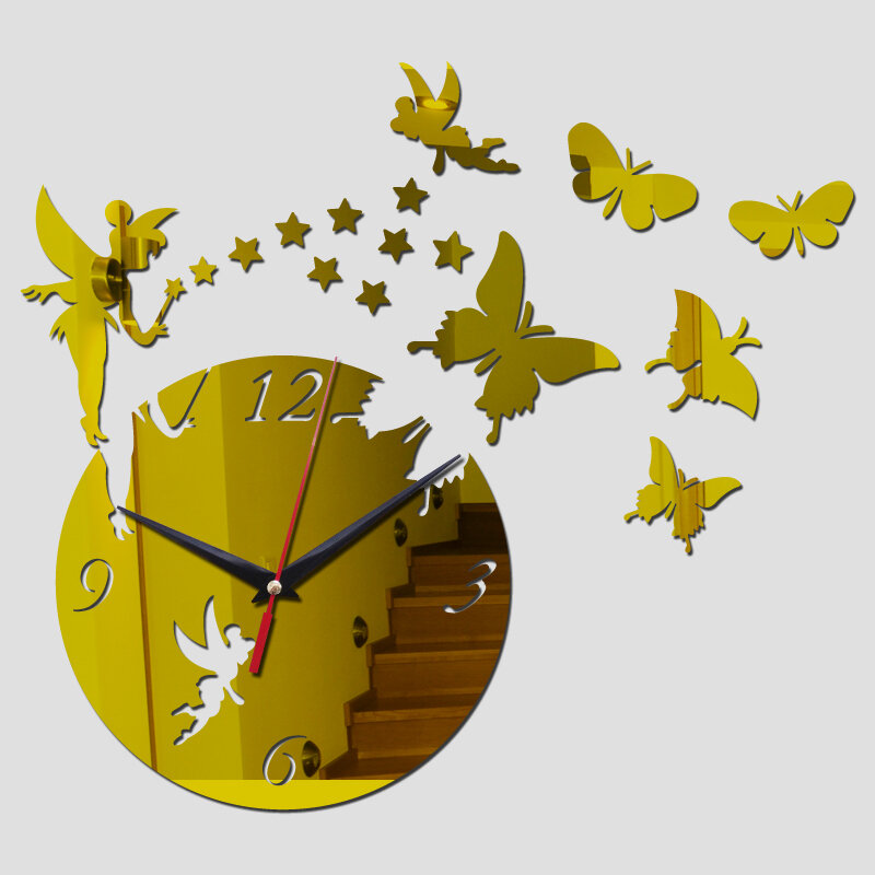 Nueva llegada 2016 Venta Directa espejo sol acrílico Relojes de pared decoración 3d hogar diy cristal reloj de cuarzo reloj de arte envío gratis