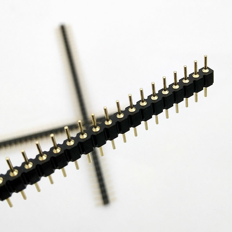 Conector de cabeçote redondo agulha 5 peças, 40 pinos redondos 1x40 fileira única de pino dourado macho 2.54mm removível tira do conector frete grátis