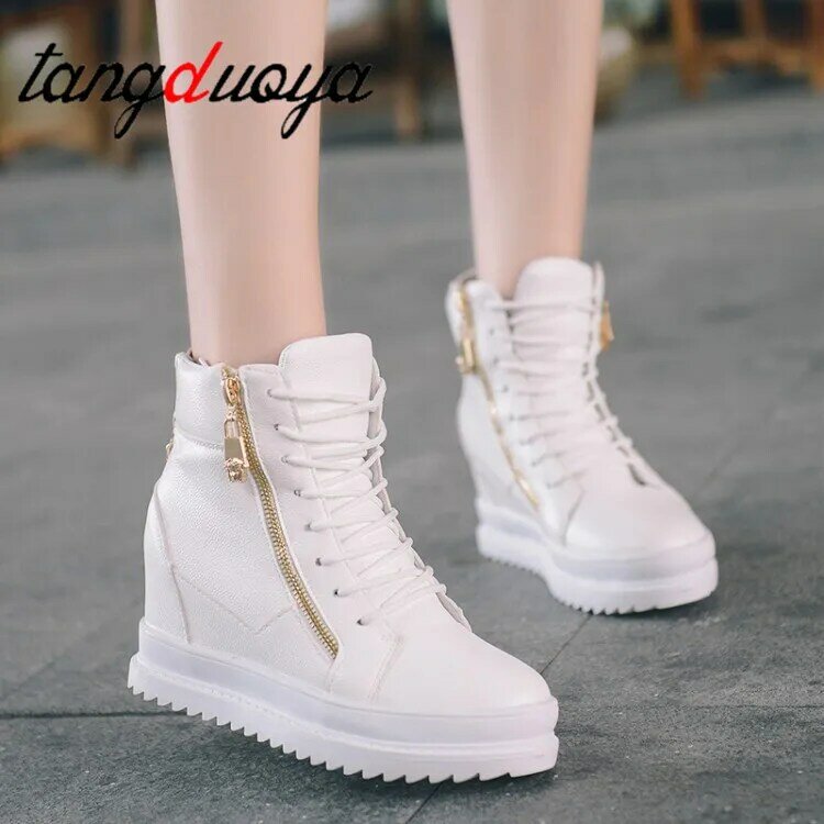 Platforma trampki damskie białe buty kobieta platforma obuwie damskie obuwie klinowe obcasy Lady sneakers Woman Shoe 2021