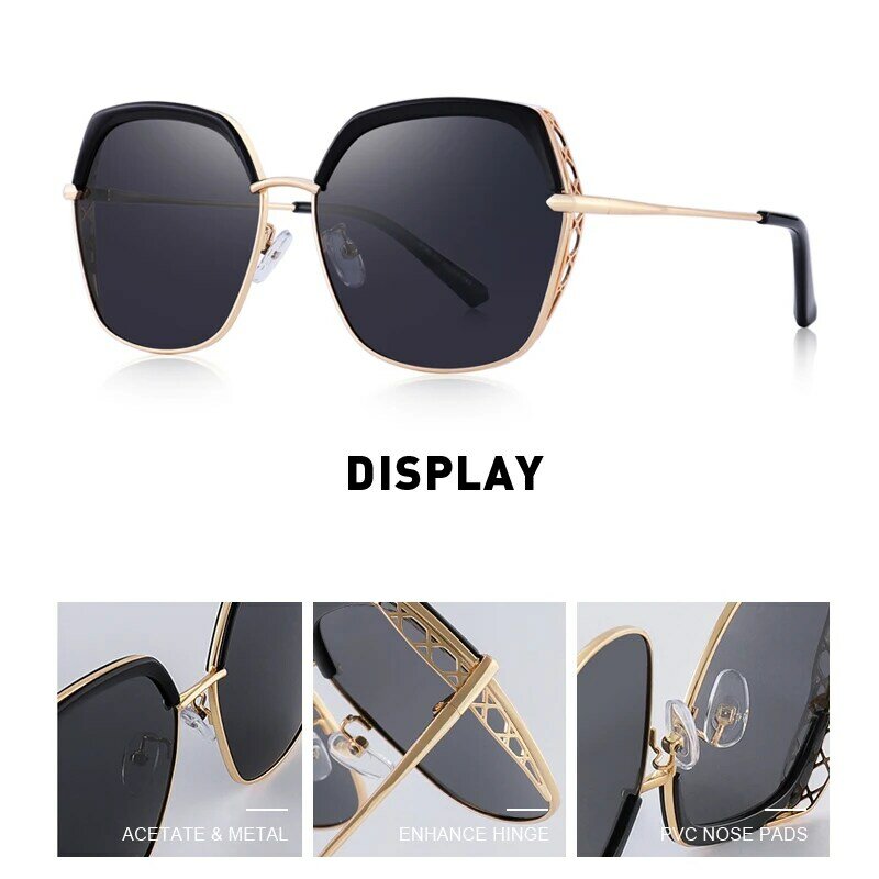 MERRYS-gafas de sol polarizadas cuadradas de lujo para mujer, lentes de sol a la moda, con protección UV400, S6306