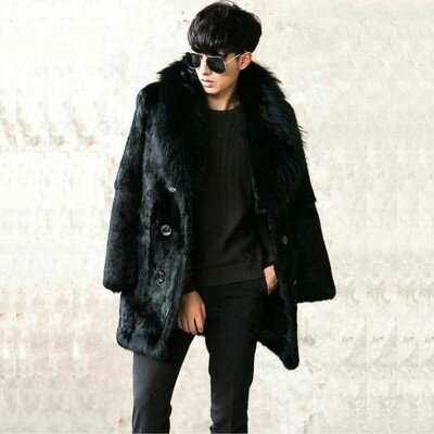 Size M Men Faux Fur Overcoats Long Section Nagymaros Collar Double Breasted Fur Jackets Outwear Fur Coat Winter clothes k968