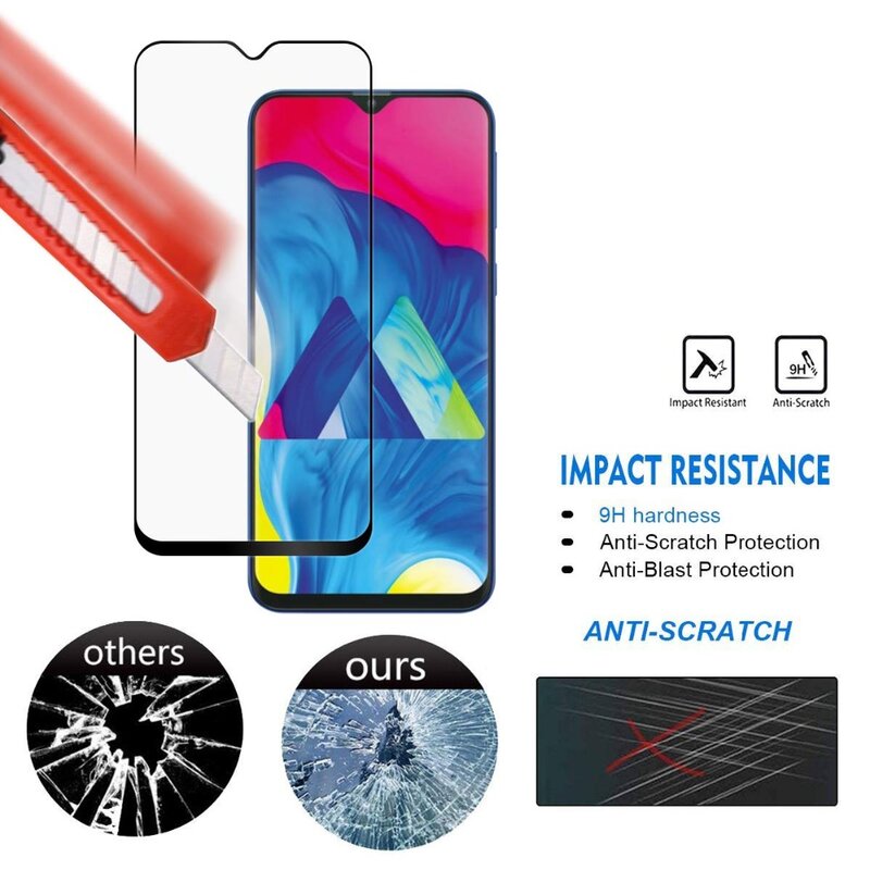 2 paquets pour Samsung Galaxy A50 verre trempé 9H Film de protection d'écran antidéflagrant pour Galaxy A30 A70 lunettes