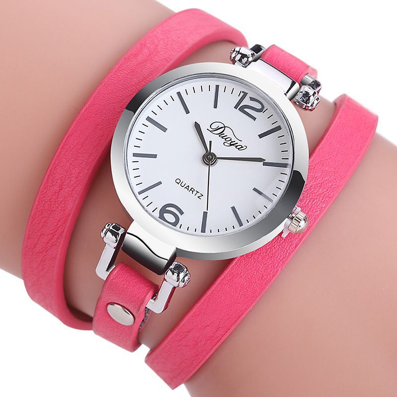 Leder Uhr Frauen Uhren Spiegel Zifferblatt Edelstahl Armband Quarz Armbanduhr