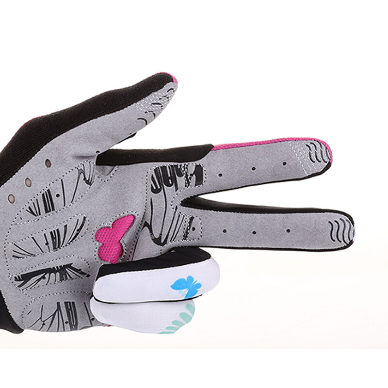 BATFOX-guantes de dedo completo para ciclismo, manoplas deportivas de invierno para mujer, transpirables, de dedo completo, Rosa