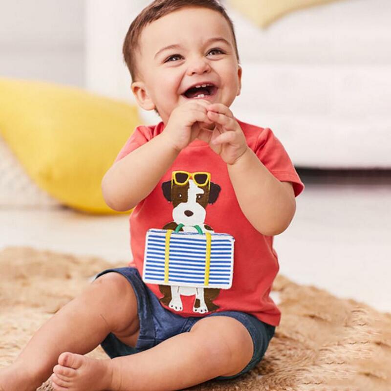 Pouco maven marca crianças meninos 2019 do bebê verão das crianças conjuntos de roupas de algodão listrado animal foguete imprimir camiseta + calções