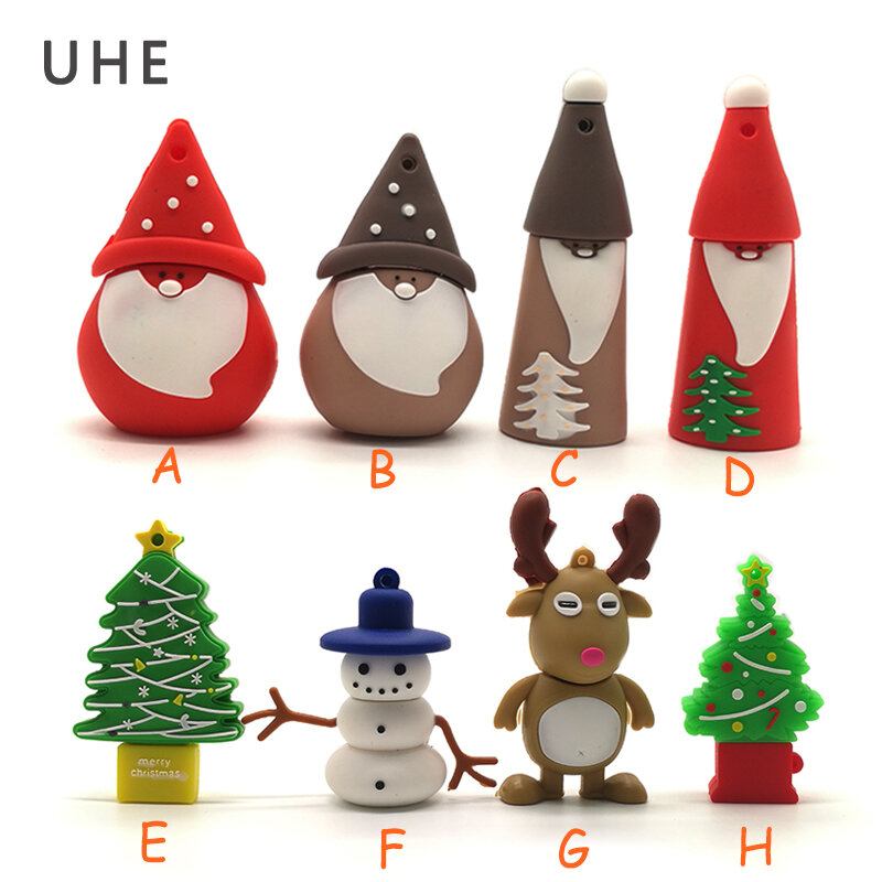 Usb-флеш-накопитель в виде рождественской елки/снеговика/Санта-Клауса, 4 ГБ, 8 ГБ, 16 ГБ, 32 ГБ, 64 ГБ