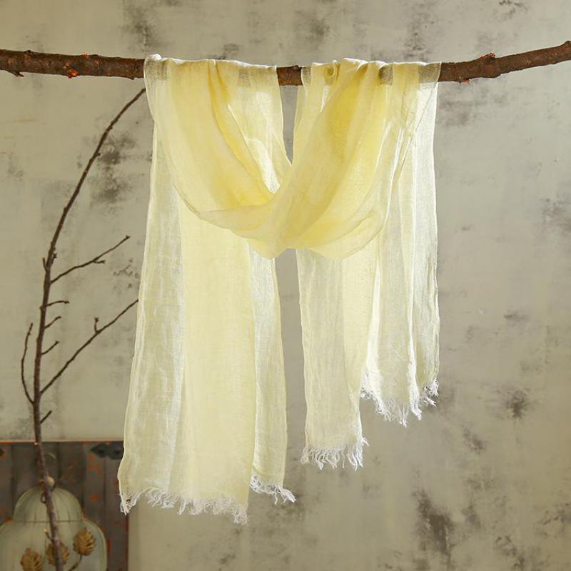 Bufanda de algodón y lino para hombre y mujer, chal largo de Color liso, estilo Unisex, temporada primavera, verano, Otoño e Invierno