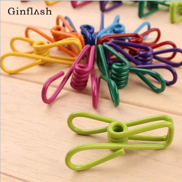 10pcs/set metal stainless steel  clip Mini Color  Clips Decorations Paper Photo Spring Clips For Message Cards Office Supply