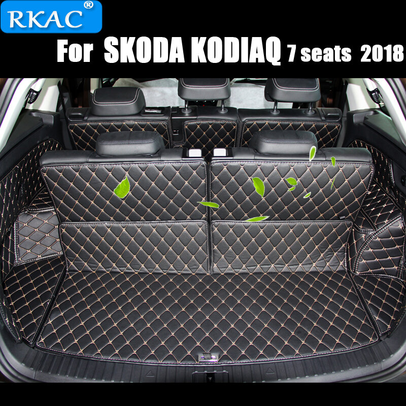 Tappetini di alta qualità! Su misura per tappeti bagagliaio di un'auto Speciale pad per Skoda Kodiaq 7 sedili liner mat boot tappeti in pelle