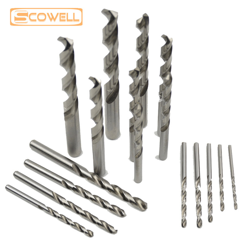 SCOWELL 25pcs High Speed Steel Twist Drill Bit Set HSS 4341 Jobber Drilling Bits Kit 1.0~13mm Power Tools DIY For Cutting