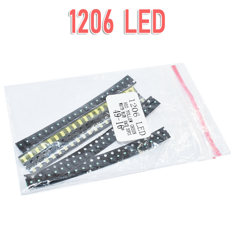 Surtido de diodos LED SMD, Kit de diodos LED SMD, verde/rojo/Blanco/azul/amarillo, 100 piezas = 5 colores x 20 piezas, 5050, 5730, 1210, 1206, 0805