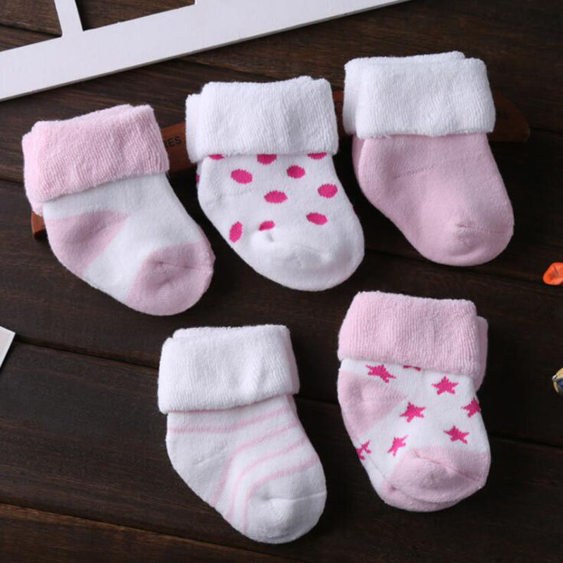 5 คู่/ล็อตใหม่ผ้าฝ้ายหนาถุงเท้าเด็กวัยหัดเดินเด็กฤดูใบไม้ร่วงและWinter WARM Babyถุงเท้าเท้า