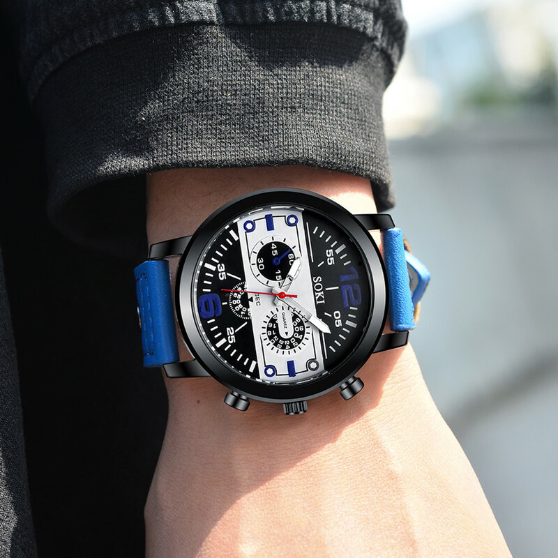 SOKI ผู้ชายนาฬิกาแฟชั่นบุคลิกภาพความคิดสร้างสรรค์ใหม่ควอตซ์เข็มขัดนาฬิกา Relojes Hombre 2021 Erkek Kol Saati Zegarek Meski