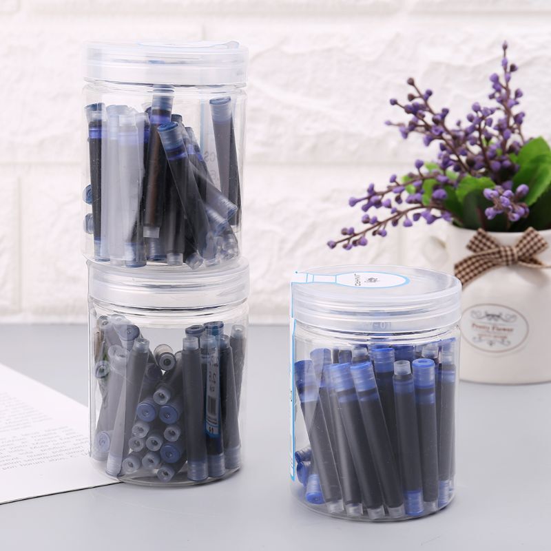 30pcs Jinhao Universal Black Blue Fountain Pen Ink Sac Cartridges 2.6mm Refills School Office Stationery