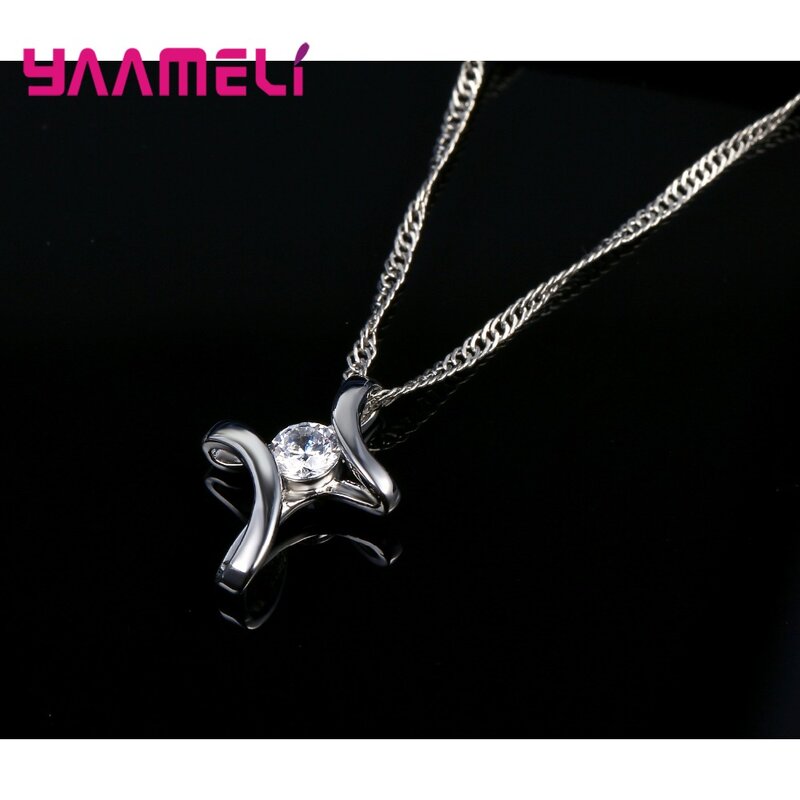 Big Promotion Price Elegant Pendant Necklace Beautifully Square Design Jewelry For Women 925 Sterling Silver Bijoux