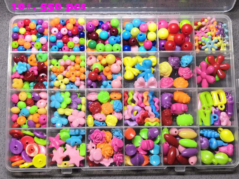 Girls Jewelry Making Beaded toys Creative DIY Acrylic Beads Kit Accessories for Bracelets Handmade Educational Toy Birthday Gift