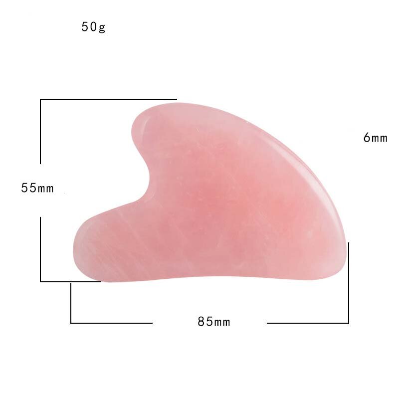 Raspador chino de piedra Natural para terapia de acupuntura, tablero de Jade y Guasha de cuarzo rosa, para cuello, espalda y cuerpo