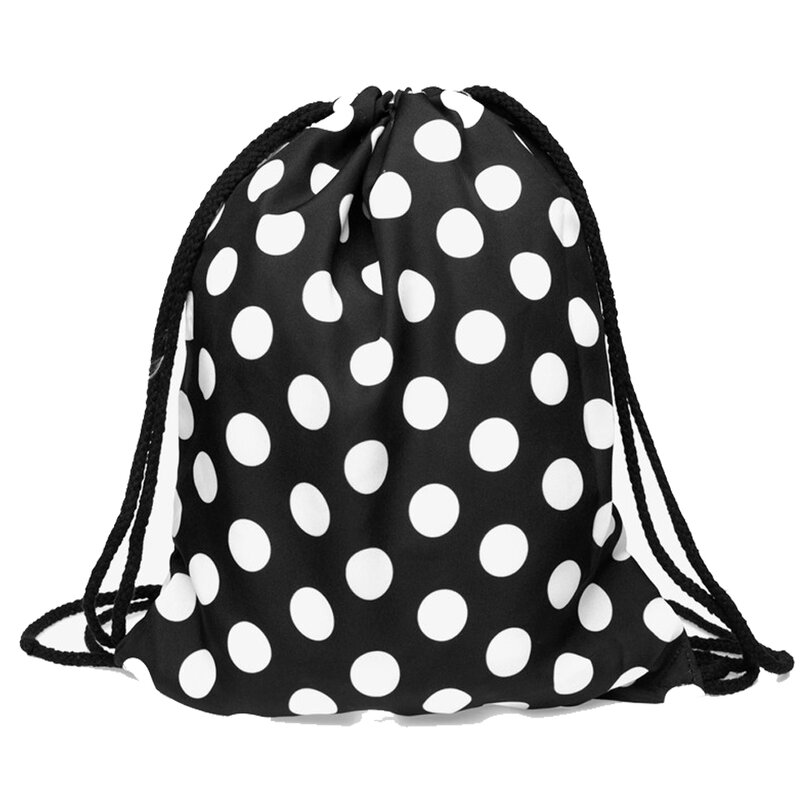 Sac à dos Mochila avec cordon de serrage pour femme, motif géométrique, impression 3D, sac de voyage fémintuel, nouvelle mode