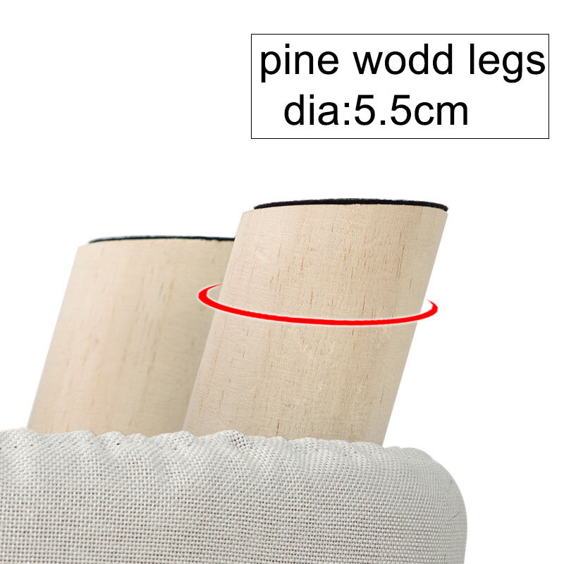Banco de tecido para sofá, cadeira pequena com pernas de madeira, design simples para sala de estar