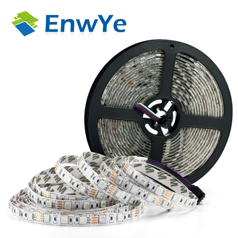 EnwYe 5M 300Leds impermeabile RGB Led Strip Light 3528 5050 DC12V 60Leds/M Fiexble Light Led Ribbon Tape lampada per la decorazione domestica