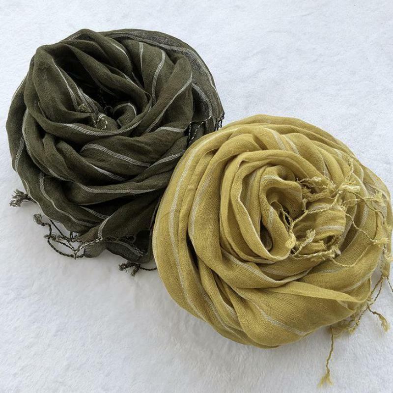 Estilo Unisex Primavera Verano Otoño Invierno bufanda de algodón y lino Color sólido largo de las mujeres bufandas chal moda hombres bufanda
