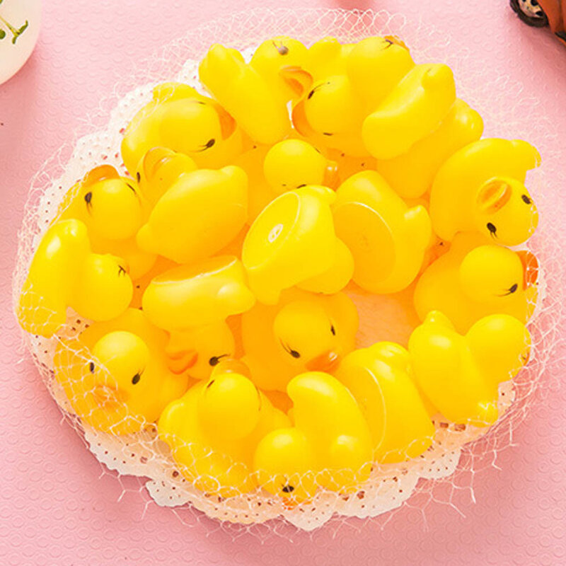10 stücke Baby Bad Gummi Ente Enten baby Dusche Wasserspiel zeug Schwimmbad schwimmende quietschende Gummi Ente Spielzeug für Kinder Geschenke