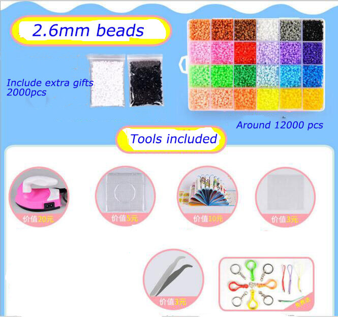 Perler Beads Kit 5mm/2.6mm Hama beads Set completo con Pegboard e ferro Puzzle 3D giocattolo fai da te per bambini regalo creativo fatto a mano giocattolo artigianale