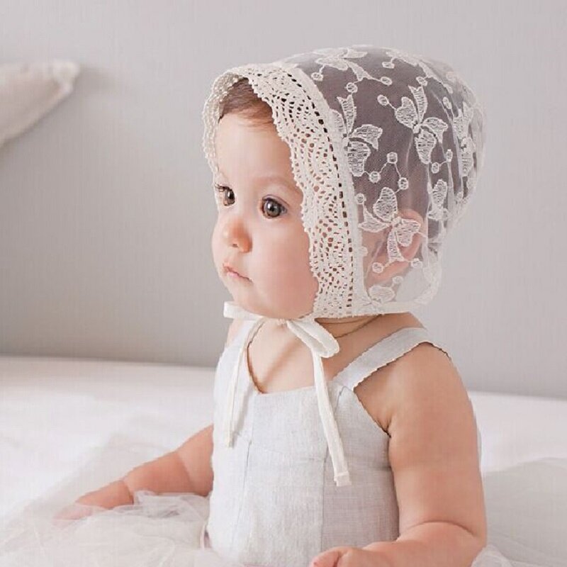 Fashion Girls Princess Hats Bonnet Retro Cap Cotton Palace Cute Sun Hats Lace Cap Newborn Photography Props