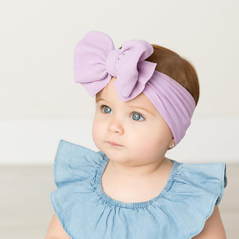 2020 Baby Material Baby Hat Accessories with Bow Knot Infant Beanie Solid Big Bowknot Cap for Girls Kid Hats