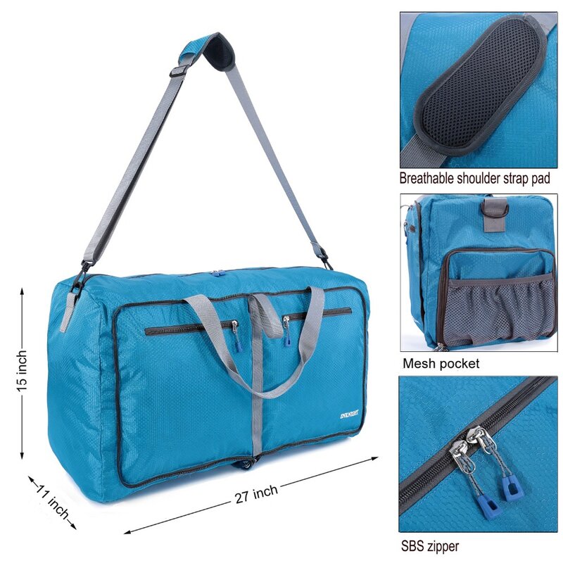 ENKNIGHT-حقيبة سفر مقاومة للماء مقاس 55 لترًا ، حقيبة سفر كبيرة الحجم ، قابلة للطي متعددة الوظائف ، بسحاب ، نايلون ، لتخزين الملابس والأحذية