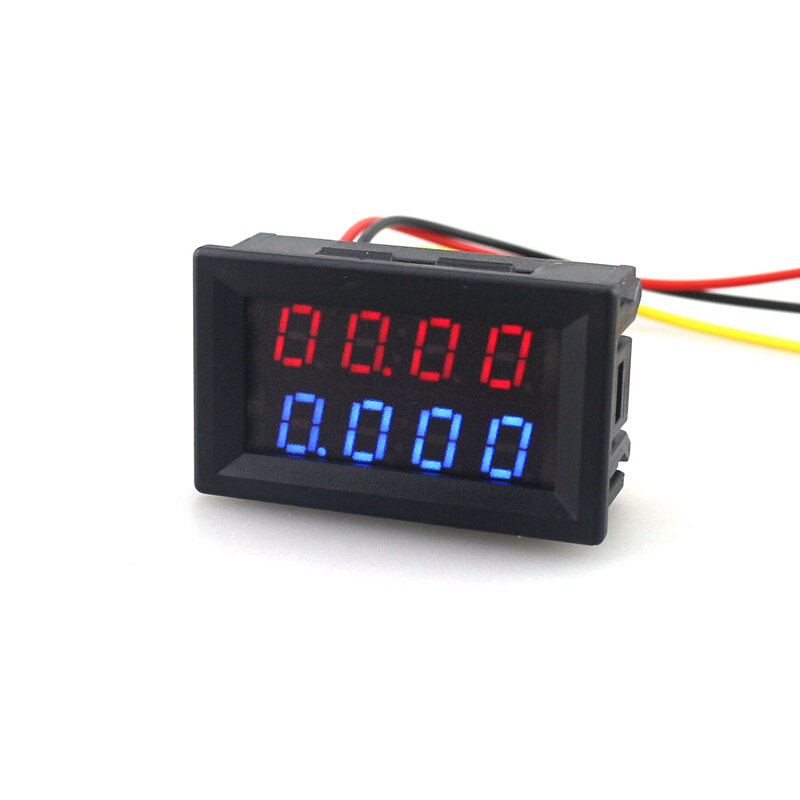 Voltímetro Digital DC 200V 0-10A, amperímetro, pantalla Dual LED roja y azul para Monitor de corriente de voltaje de coche de 12v y 24v, sin necesidad de derivación externa