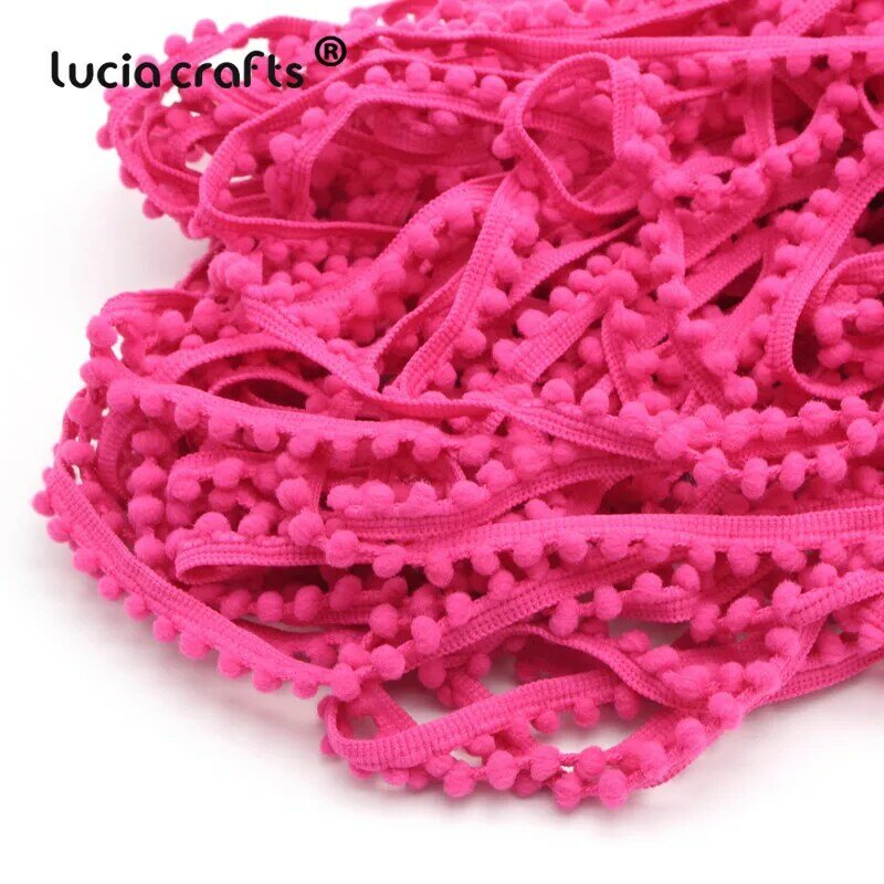 Lucia หัตถกรรม2/12/24หลา10Mm Pom Trim Ball Braid Lace Fringe ริบบิ้นผ้าเย็บผ้า DIY handmade อุปกรณ์เสริม K0601
