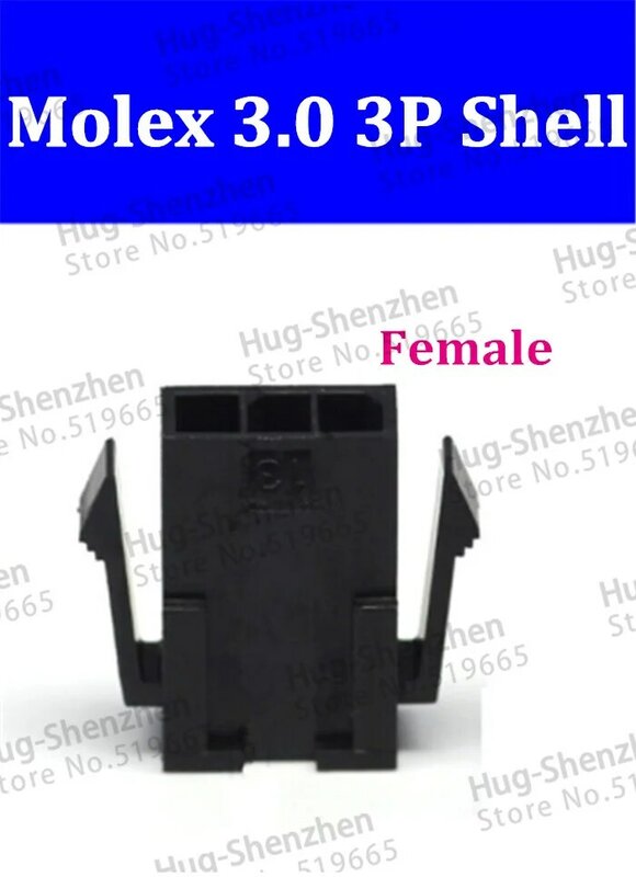 Conector molex shell 43025 3p 3 pinos preto com frete grátis