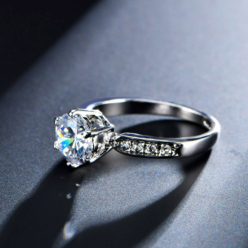 1,75 ct AAA Zirkon Engagement Ringe für frauen Rose gold farbe Hochzeit ringe weibliche anel Österreichischen Kristalle Schmuck top qualität