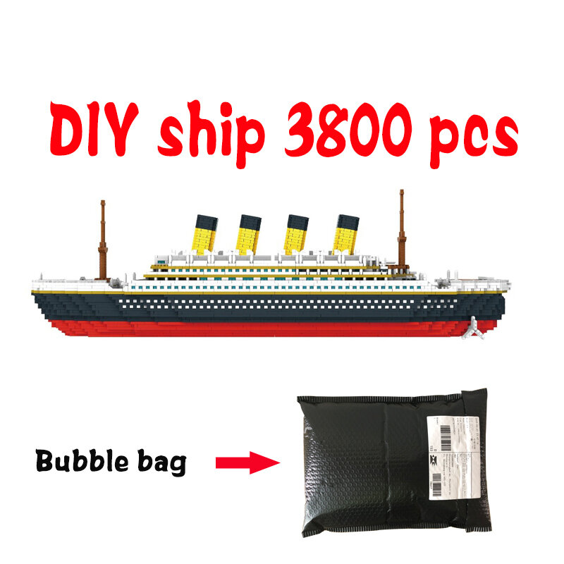 Klassische Film Titanic Big Cruise Schiff Boot 3D Modle DIY Micro Mini Nano Blöcke Ziegel Montage Diamant Gebäude Spielzeug Sammlung