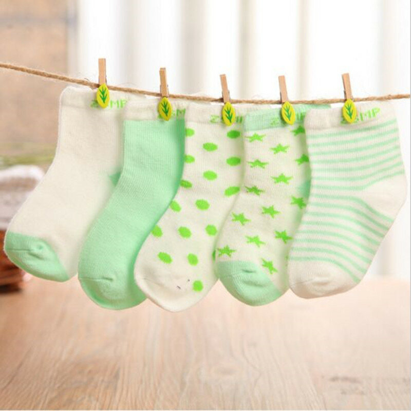 Calcetines de algodón para bebé recién nacido, medias cortas para niña y niño, 10 unids/lote = 5 pares