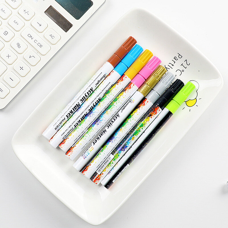 0,7 мм акриловая ручка для разметки, цветные ручки для керамики, стекло, фарфоровая кружка, дерево, ткань, холст