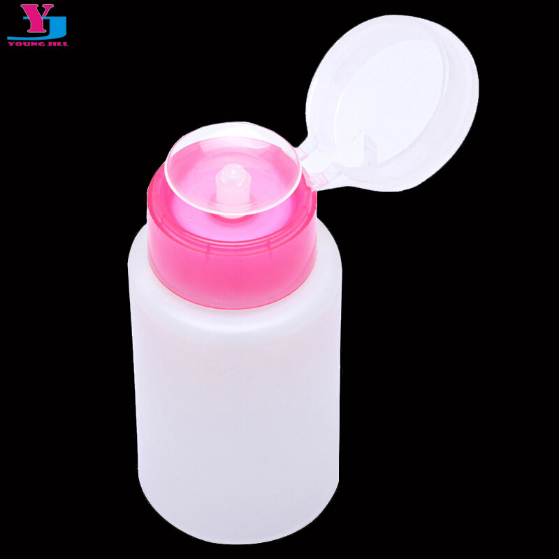 Bomba vacía de alta calidad, dispensador de botellas de Alcohol líquido, removedor de esmalte de uñas, contenedor recargable de maquillaje, color rosa, 150ML