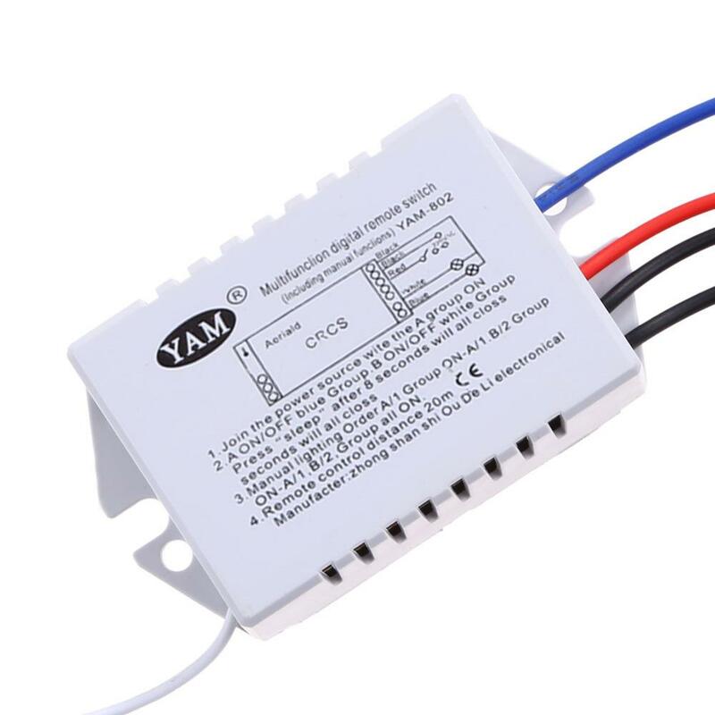 Interruptor/desligamento sem fio para iluminação uv, interruptor de 2 modos 220v, controle remoto sem fio com 2 canais