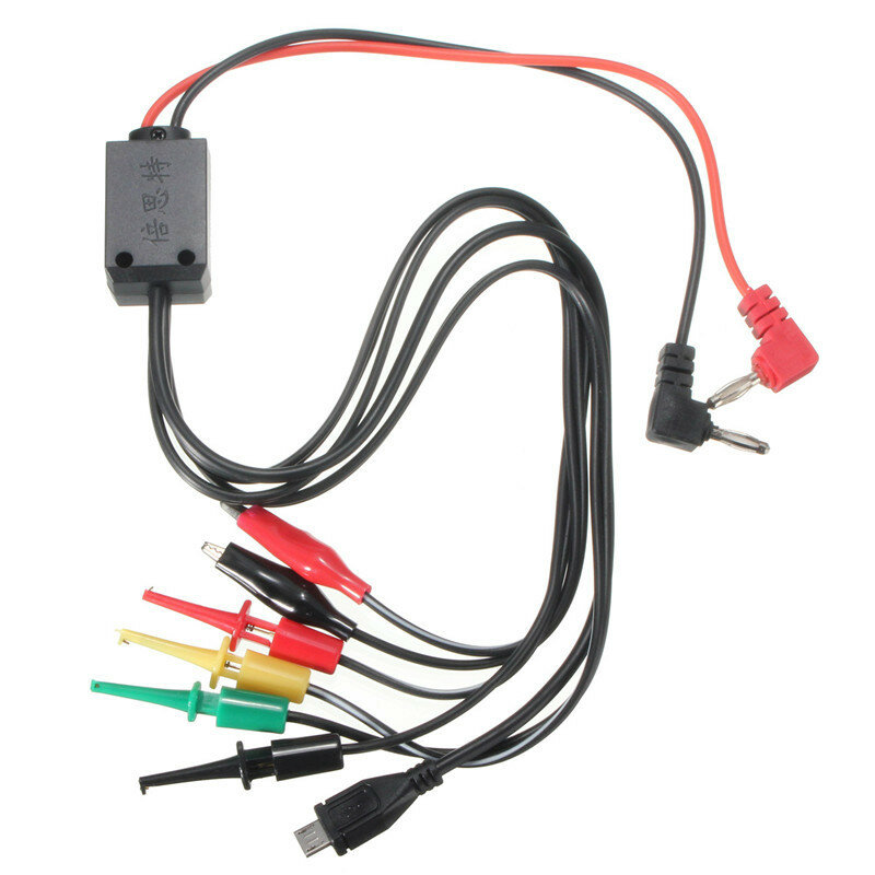 Cables de prueba para multímetro Digital Cniversal de 60CM con pinzas de cocodrilo, Cable de gancho único, gancho de prueba, Interfaces de cableado Micro