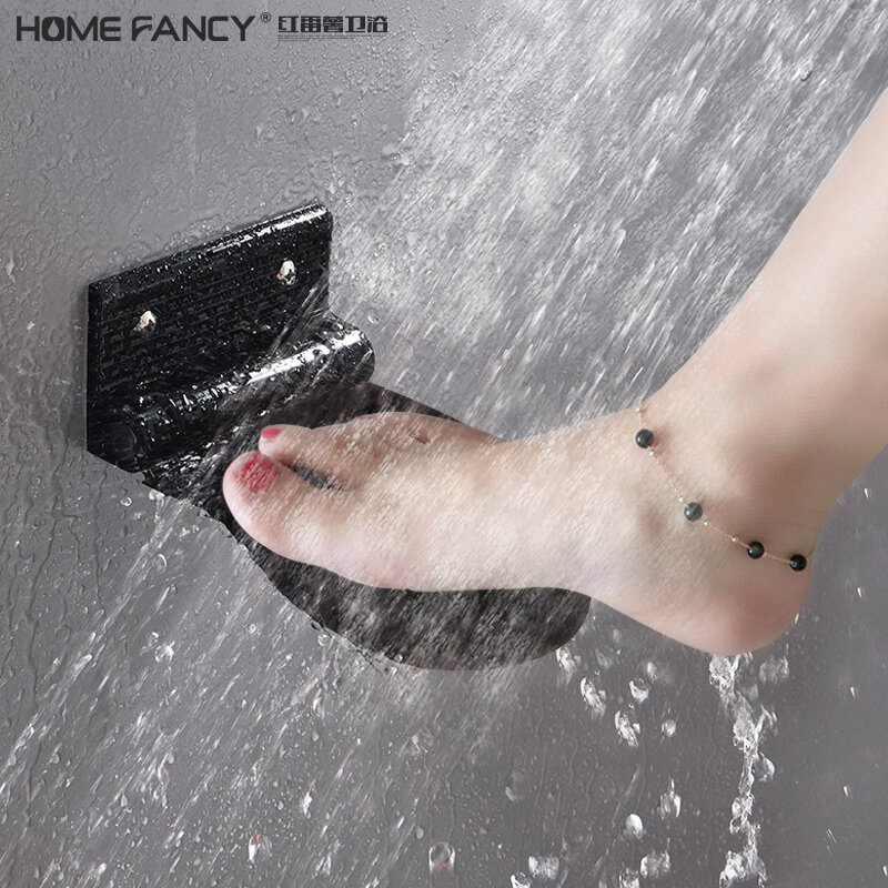 Kreative schwarz bad dusche hocker sockel hocker edelstahl hardware anhänger Wand Montiert Bad hocker