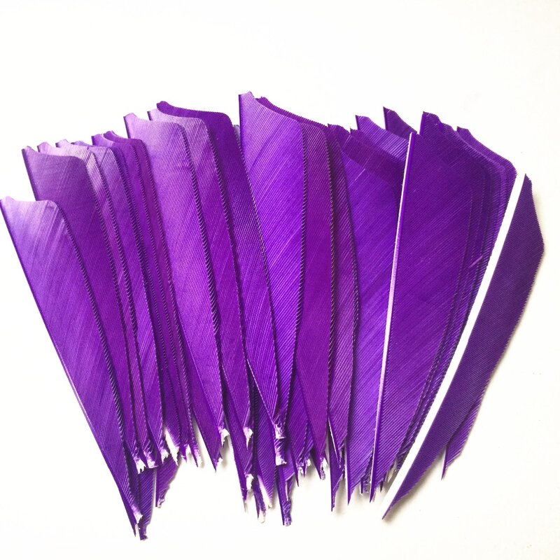 Flecha violeta de pluma de pavo, plumas reales, Flecha de arco, 3 ", 50 Uds.